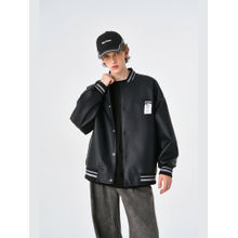 Weezy Black Retro Rewind Leather Varsity Jacket