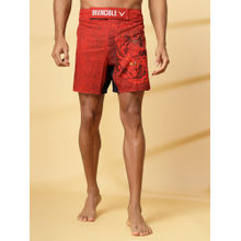 INVINCIBLE Men Samurai Mma Shorts Red