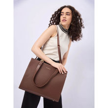 FARGO Selene Brown Tote Bag 16' Inch Laptop Compartment with Detachable Strap (S)