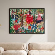 ARTCREST 12 Days Of Christmas Canvas Wall Painting Black Framed