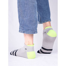 Footprints Grey Organic Cotton Bamboo Anti Slip Silicon Grip Ankle Socks