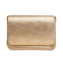 The Purple Sack All Gold Leather Textured Clutch