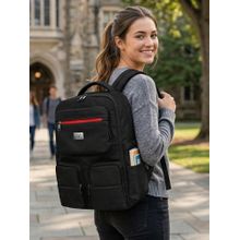 REDHORNS Ironhide Water-Resistant Unisex 15.6 Laptop Sleeve Travel Black Backpack