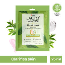 Lacto Calamine Green Tea Face Sheet Mask for Hydration, Calm & Clear Skin that Soothes Acne