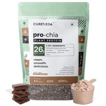 Cureveda Pro-Chia Plant Protein Powder 26G Protein With Monk Fruit - Real Belgian Chocolate