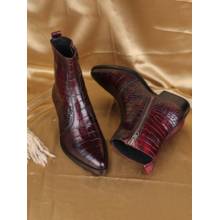Mille Dollari Men's Patterned Leather Casual Boots