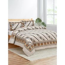 JAIPUR FABRIC 180 TC Lienage Multi-Color Cotton Double King Bedsheet with Pillow Covers