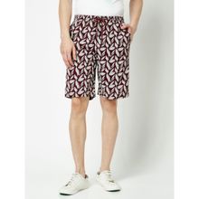 CRIMSOUNE CLUB Men Polished Maroon Floral Shorts