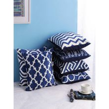 SWHF 100% Premium Soft Decorative Printed Velvet Cushion Cover (Set of 6)