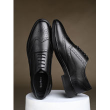 Louis Stitch Men Jet Black Leather Lace-Up Formal Brogues