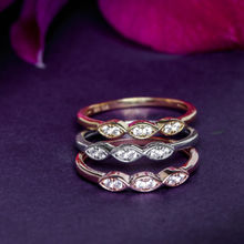 Ornate Jewels Three Stone Stackable Ring Set