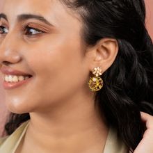 Shaya by CaratLane Nakhrewali Aunty Earrings Jackets in Gold Plated 925 Silver