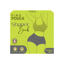 PINQ Polka Shapewear Tummy Tucker Everyday Brief Panty No Rolling Lace Detailing (Mocha)