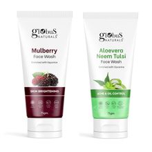 Globus Naturals Aloe Vera Neem Tulsi & Mulberry Face Wash Combo