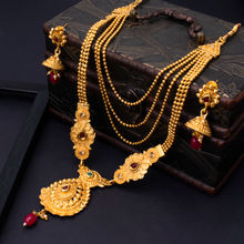 Sukkhi Splendid Gold Plated Wedding Jewellery Long Haram Necklace Set For Women (N83788)