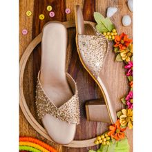 NR BY NIDHI RATHI Embellished Gold Heels