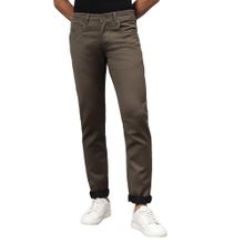 Cantabil Men Olive Green Solid Stretchable Jeans