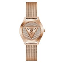Guess Glitz Plaque Rose Gold Round Dial Analog Women Watch - Gw0835L3 (M)