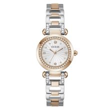 Guess Ginger Silver Round Dial Analog Women Watch - Gw0869L2 (M)