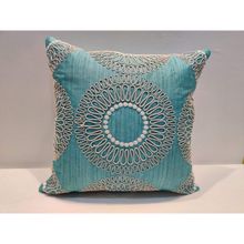 SHADES OF LIFE Polyester Embroidered Decorative Cushion Covers (Blue16X16) Set of 1