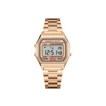Kenneth Scott Men's Digital Rose Gold Dial Watch (K25206-RBKK) (M)