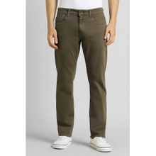Simon Carter Olive Solid Jeans