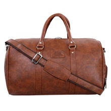 Leather World PU Duffle Bag Sports Gym Bags Luggage Bags with Shoe Pocket Black