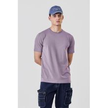Snitch Men Lavender Cotton Lycra Slim Fit T-Shirt