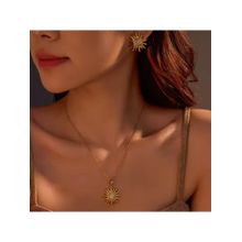 Dkane Designs Women Radiant Sunburst Pendant Necklace Set