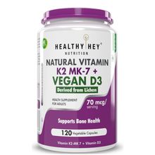 HealthyHey Nutrition Natural Vitamin K2 + Natural D3 (Vegan) Non-Synthetic Veg Capsules