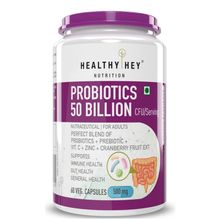 HealthyHey Nutrition Probiotics 50 Billion CFU Multi - Strains - Veg Capsules