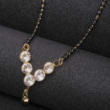 PANASH Women Gold-Plated Cubic-Zirconia Studded Mangalsutra