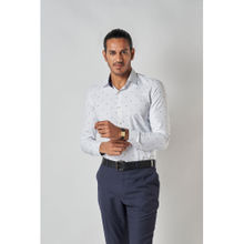 Bubber Blu Jonas White & Blue Bower Printed Shirt