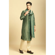 Masumi Mewawalla Green Tissue Kurta with Pant Dupatta (Set of 3)