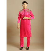 Masumi Mewawalla Hot Pink Embroidered Kurta with Pant (Set of 2)