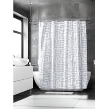 Encasa Homes Polyester Shower Curtain Boho Maze Grey
