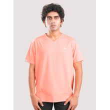 roar for good Organic Cotton V-Neck T-Shirt - Peach