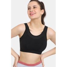 Zivame Velocity Easy Movement Sports Bra with Removable Padding - Black