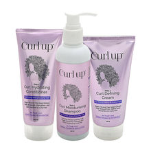 Curl Up Curl Care Bundle with Curly Hair Shampoo, Conditioner and Leave In Curl Defining Cream
