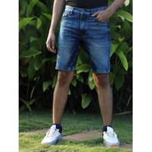 CAHOOT Mens Blue Contrast Wash Denim Shorts