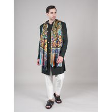 MUFFLY Black Men Printed Bamboo Stole