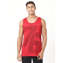 Jockey 9928 Mens Super Combed Cotton Rich Printed Scoop Neck Tank Top Red
