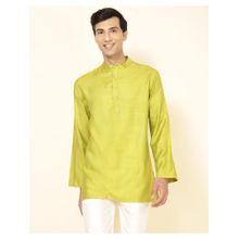 Fabindia Green Viscose Silk Short Kurta