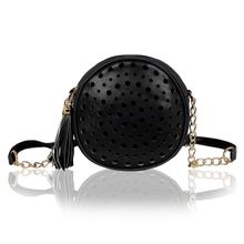 KLEIO Stylish Round Double Compartment Laser Cut With Tassel Cross Body Sling Bag For Girls & Women