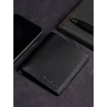 Louis Stitch Men Black Spanish Leather Slim Two Fold Wallet
