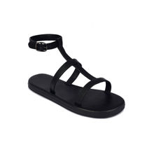 Paaduks Saba T-Strap Vegan Leather Black Sandals