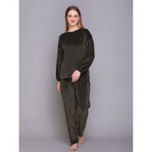 Kanvin Women Winter Wear Night Suit - Green