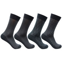 Bonjour Mens Mercerized Self Design Formal Socks (Pack of 4)