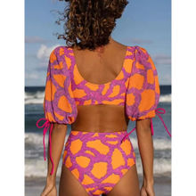 Addery Vibrant Orange Bubble Bikini Top And Bottom (Pack of 2)