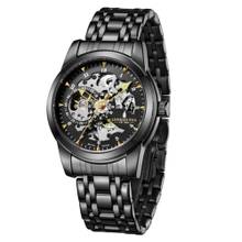 London Fog Richmond Collection Automatic Mechanical Skeleton Black Dial Watch - LFM10024 (M)
